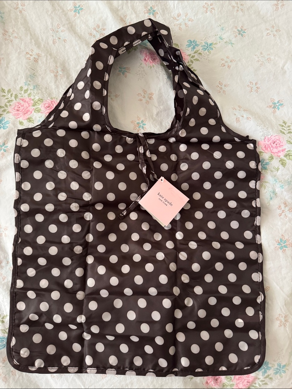 kate spade Black and White Polka Dot Foldable Tote